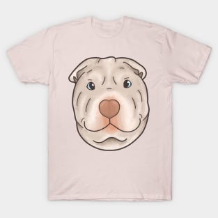 Silly Shar Pei Gemma Cartoon Portrait - Large Version T-Shirt